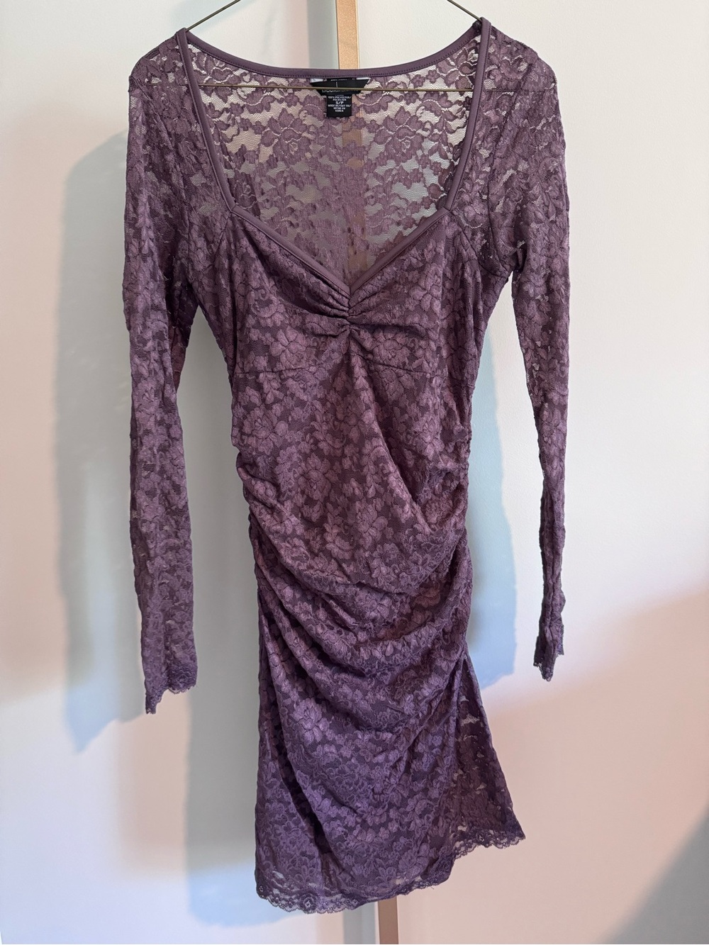 Moda International Lavender Lace Overlay Dress
